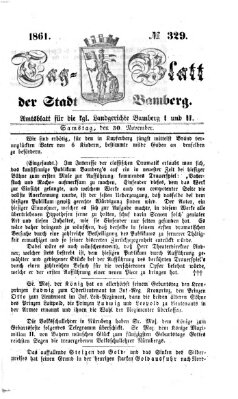 Tag-Blatt der Stadt Bamberg (Bamberger Tagblatt) Samstag 30. November 1861