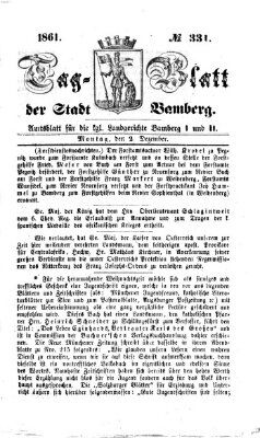 Tag-Blatt der Stadt Bamberg (Bamberger Tagblatt) Montag 2. Dezember 1861