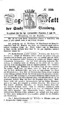 Tag-Blatt der Stadt Bamberg (Bamberger Tagblatt) Dienstag 10. Dezember 1861