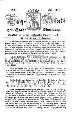 Tag-Blatt der Stadt Bamberg (Bamberger Tagblatt) Mittwoch 11. Dezember 1861