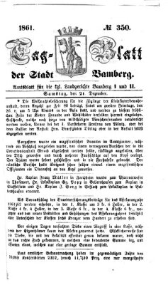 Tag-Blatt der Stadt Bamberg (Bamberger Tagblatt) Samstag 21. Dezember 1861