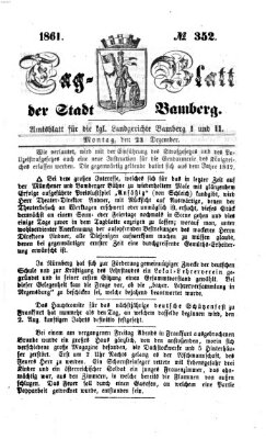 Tag-Blatt der Stadt Bamberg (Bamberger Tagblatt) Montag 23. Dezember 1861