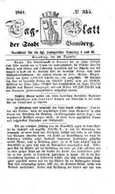 Tag-Blatt der Stadt Bamberg (Bamberger Tagblatt) Samstag 28. Dezember 1861