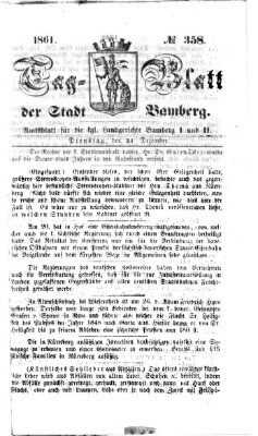 Tag-Blatt der Stadt Bamberg (Bamberger Tagblatt) Dienstag 31. Dezember 1861