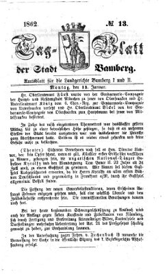 Tag-Blatt der Stadt Bamberg (Bamberger Tagblatt) Montag 13. Januar 1862