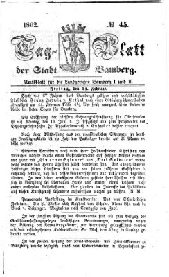 Tag-Blatt der Stadt Bamberg (Bamberger Tagblatt) Freitag 14. Februar 1862