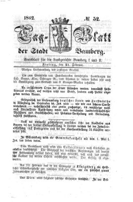 Tag-Blatt der Stadt Bamberg (Bamberger Tagblatt) Freitag 21. Februar 1862