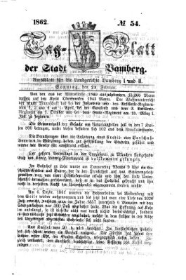 Tag-Blatt der Stadt Bamberg (Bamberger Tagblatt) Sonntag 23. Februar 1862