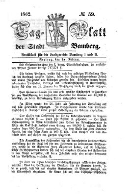 Tag-Blatt der Stadt Bamberg (Bamberger Tagblatt) Freitag 28. Februar 1862