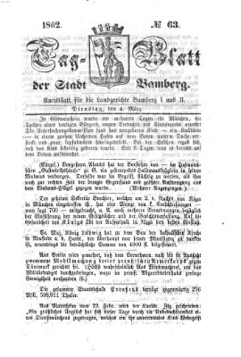 Tag-Blatt der Stadt Bamberg (Bamberger Tagblatt) Dienstag 4. März 1862