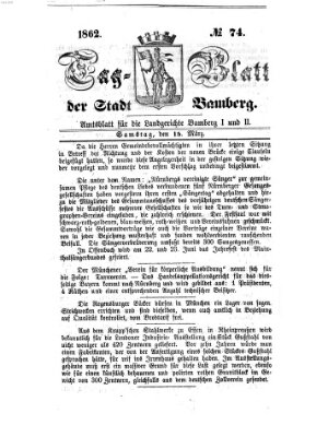 Tag-Blatt der Stadt Bamberg (Bamberger Tagblatt) Samstag 15. März 1862