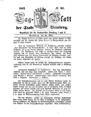 Tag-Blatt der Stadt Bamberg (Bamberger Tagblatt) Samstag 22. März 1862