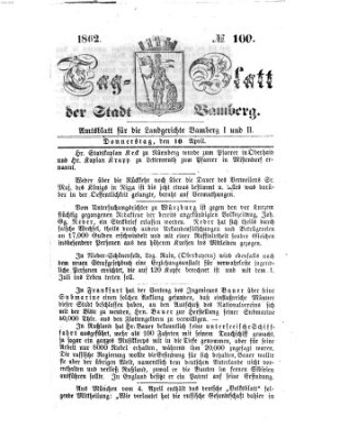 Tag-Blatt der Stadt Bamberg (Bamberger Tagblatt) Donnerstag 10. April 1862