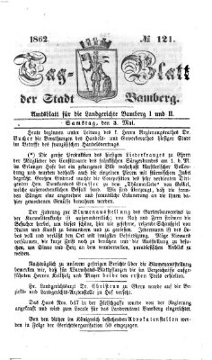 Tag-Blatt der Stadt Bamberg (Bamberger Tagblatt) Samstag 3. Mai 1862