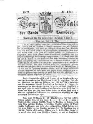 Tag-Blatt der Stadt Bamberg (Bamberger Tagblatt) Montag 12. Mai 1862