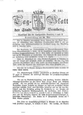 Tag-Blatt der Stadt Bamberg (Bamberger Tagblatt) Donnerstag 29. Mai 1862