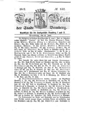 Tag-Blatt der Stadt Bamberg (Bamberger Tagblatt) Dienstag 3. Juni 1862