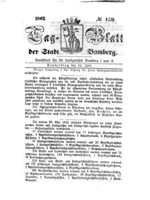 Tag-Blatt der Stadt Bamberg (Bamberger Tagblatt) Donnerstag 12. Juni 1862