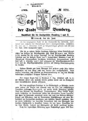 Tag-Blatt der Stadt Bamberg (Bamberger Tagblatt) Mittwoch 25. Juni 1862