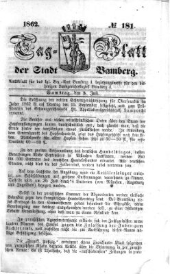 Tag-Blatt der Stadt Bamberg (Bamberger Tagblatt) Samstag 5. Juli 1862