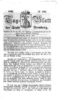 Tag-Blatt der Stadt Bamberg (Bamberger Tagblatt) Mittwoch 9. Juli 1862