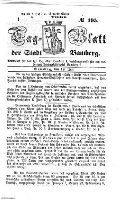 Tag-Blatt der Stadt Bamberg (Bamberger Tagblatt) Samstag 19. Juli 1862