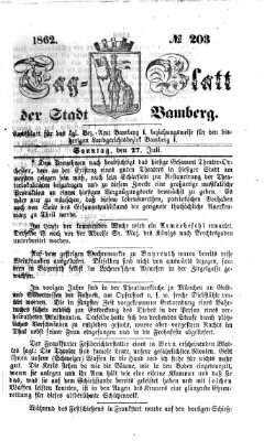 Tag-Blatt der Stadt Bamberg (Bamberger Tagblatt) Sonntag 27. Juli 1862