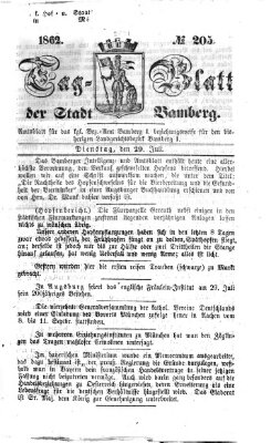 Tag-Blatt der Stadt Bamberg (Bamberger Tagblatt) Dienstag 29. Juli 1862