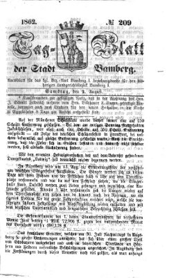 Tag-Blatt der Stadt Bamberg (Bamberger Tagblatt) Samstag 2. August 1862