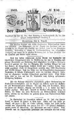 Tag-Blatt der Stadt Bamberg (Bamberger Tagblatt) Sonntag 3. August 1862