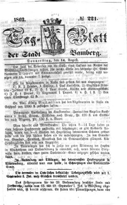 Tag-Blatt der Stadt Bamberg (Bamberger Tagblatt) Donnerstag 14. August 1862