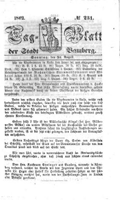 Tag-Blatt der Stadt Bamberg (Bamberger Tagblatt) Sonntag 24. August 1862