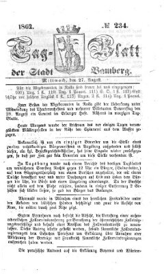 Tag-Blatt der Stadt Bamberg (Bamberger Tagblatt) Mittwoch 27. August 1862