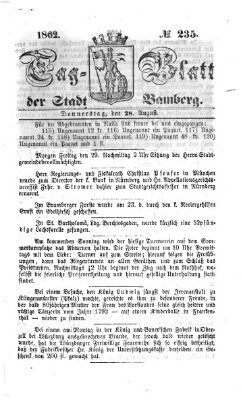 Tag-Blatt der Stadt Bamberg (Bamberger Tagblatt) Donnerstag 28. August 1862