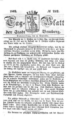 Tag-Blatt der Stadt Bamberg (Bamberger Tagblatt) Donnerstag 4. September 1862