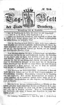 Tag-Blatt der Stadt Bamberg (Bamberger Tagblatt) Samstag 6. September 1862