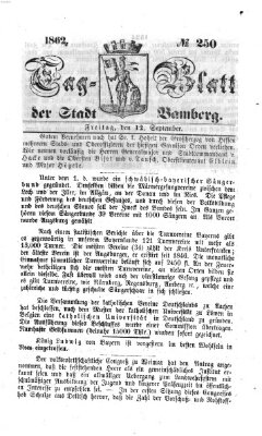 Tag-Blatt der Stadt Bamberg (Bamberger Tagblatt) Freitag 12. September 1862