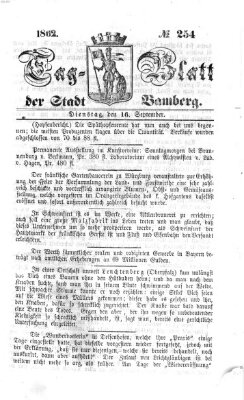 Tag-Blatt der Stadt Bamberg (Bamberger Tagblatt) Dienstag 16. September 1862