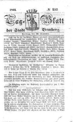 Tag-Blatt der Stadt Bamberg (Bamberger Tagblatt) Freitag 19. September 1862