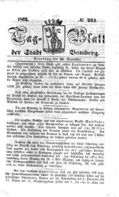 Tag-Blatt der Stadt Bamberg (Bamberger Tagblatt) Dienstag 23. September 1862