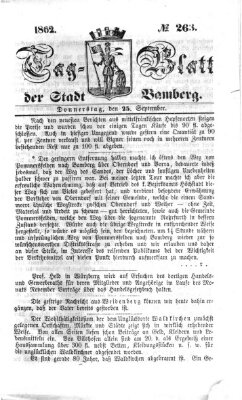 Tag-Blatt der Stadt Bamberg (Bamberger Tagblatt) Donnerstag 25. September 1862