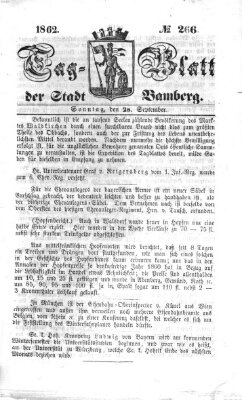 Tag-Blatt der Stadt Bamberg (Bamberger Tagblatt) Sonntag 28. September 1862