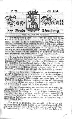 Tag-Blatt der Stadt Bamberg (Bamberger Tagblatt) Montag 29. September 1862