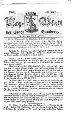 Tag-Blatt der Stadt Bamberg (Bamberger Tagblatt) Sonntag 5. Oktober 1862