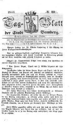 Tag-Blatt der Stadt Bamberg (Bamberger Tagblatt) Donnerstag 23. Oktober 1862