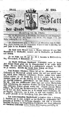 Tag-Blatt der Stadt Bamberg (Bamberger Tagblatt) Samstag 25. Oktober 1862