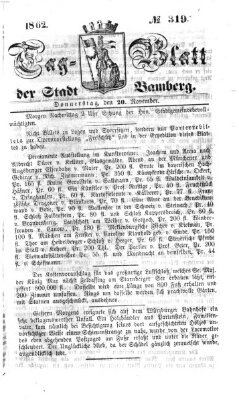 Tag-Blatt der Stadt Bamberg (Bamberger Tagblatt) Donnerstag 20. November 1862