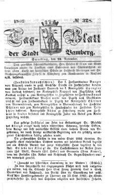 Tag-Blatt der Stadt Bamberg (Bamberger Tagblatt) Samstag 29. November 1862