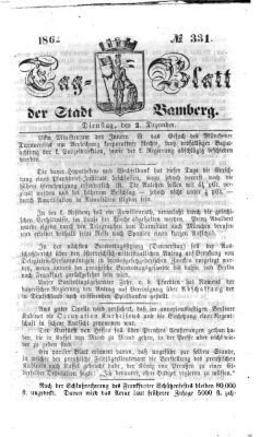 Tag-Blatt der Stadt Bamberg (Bamberger Tagblatt) Dienstag 2. Dezember 1862