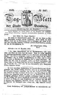 Tag-Blatt der Stadt Bamberg (Bamberger Tagblatt) Samstag 13. Dezember 1862